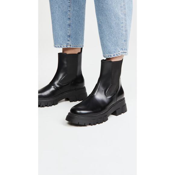 Ash Lloyd Leather Pull-On Combat Boots - 37 - Black - Picture 5 of 5